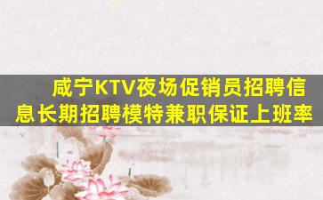 咸宁KTV夜场促销员招聘信息长期招聘模特兼职保证上班率